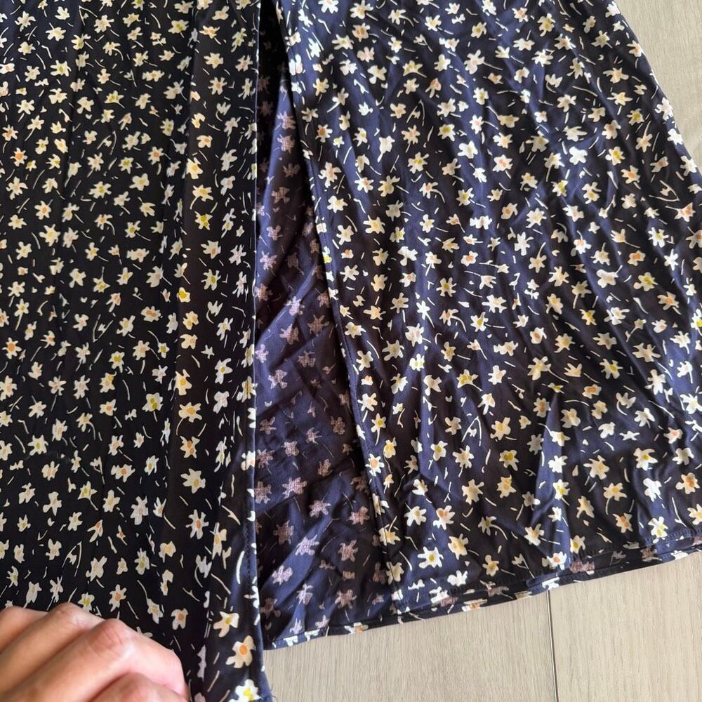 Madewell navy blue ditsy floral midi dress size xs - Picture 3 of 9